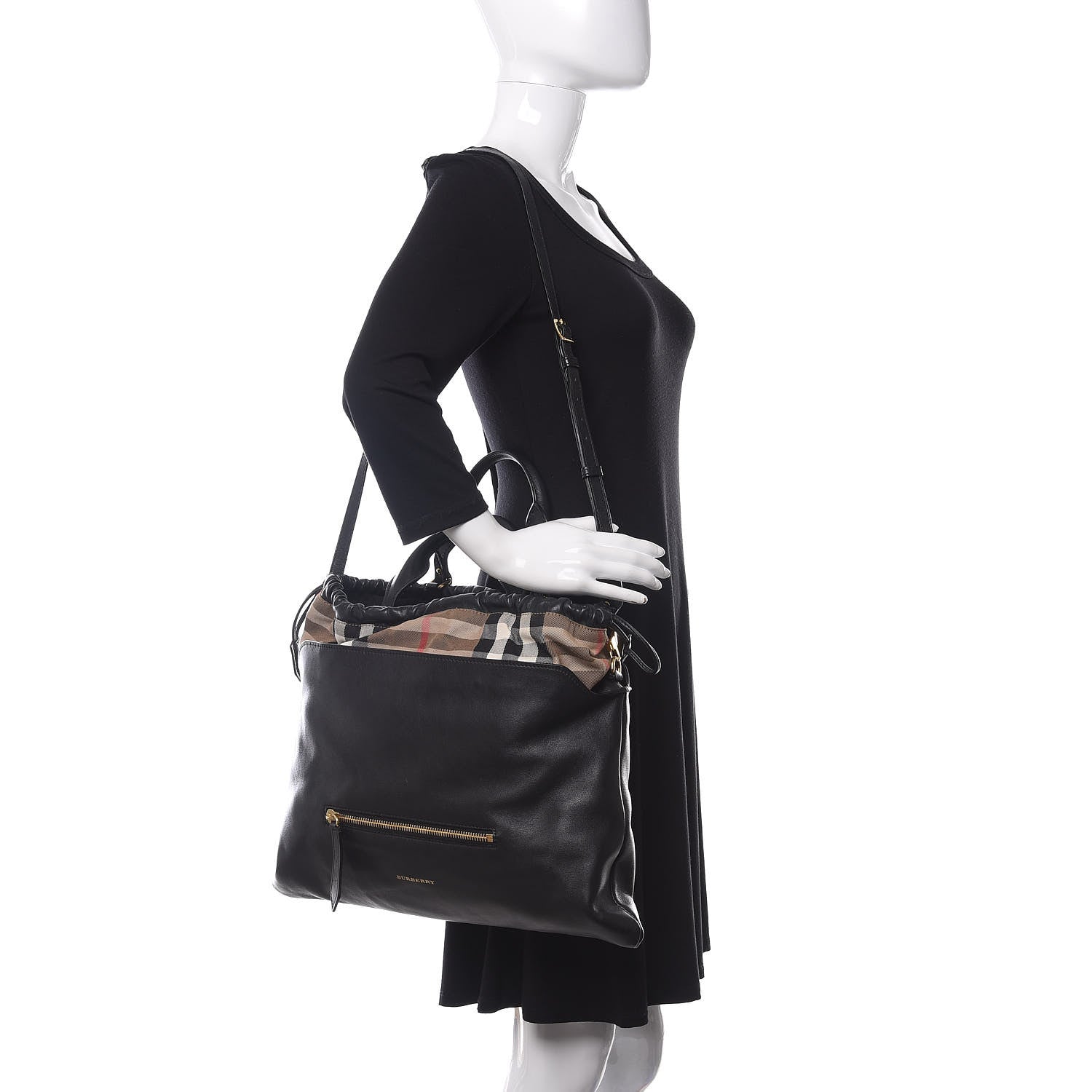 Burberry Calfskin House Check Big Crush Black 2 of 10