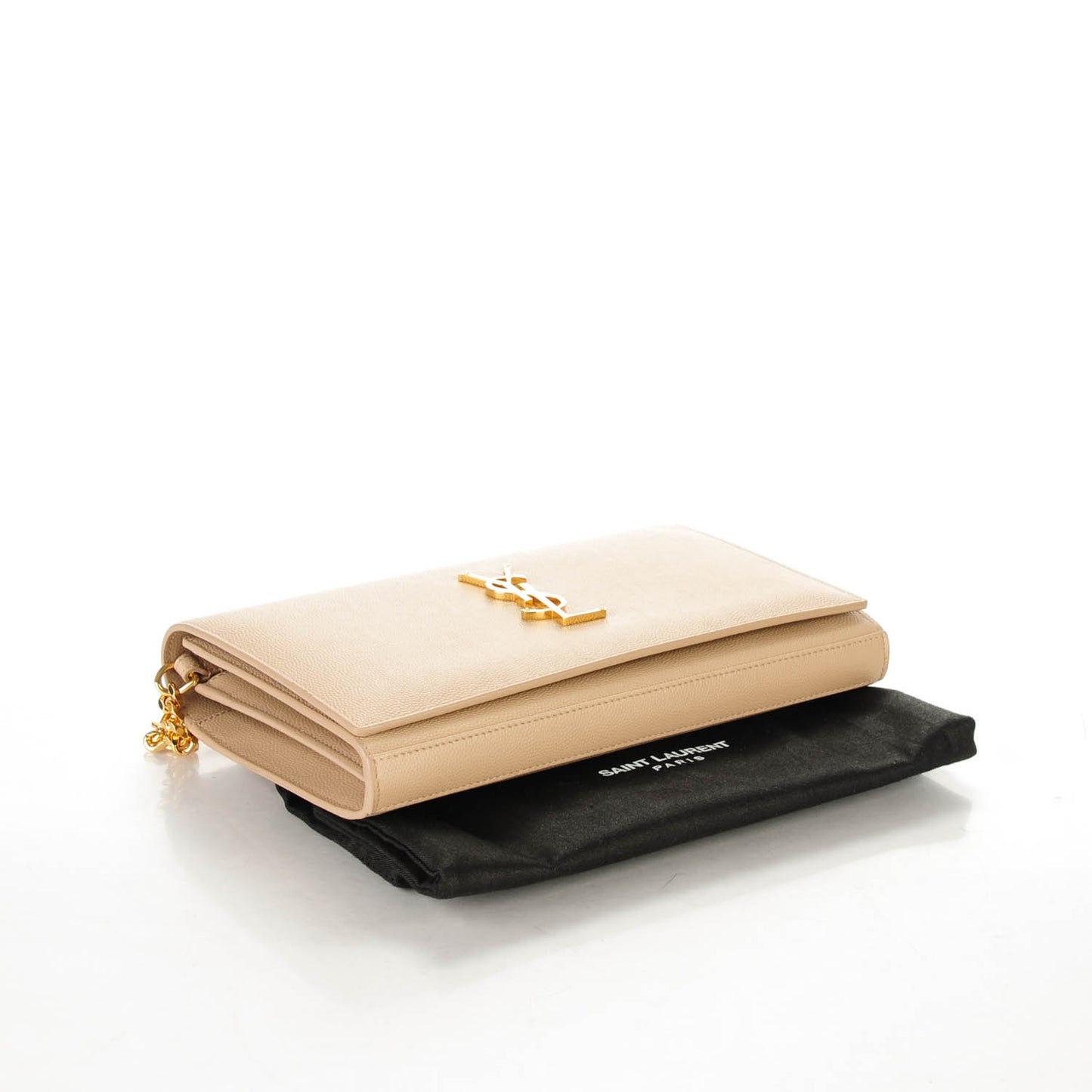 Grain De Poudre Monogram Chain Wallet Dark Beige