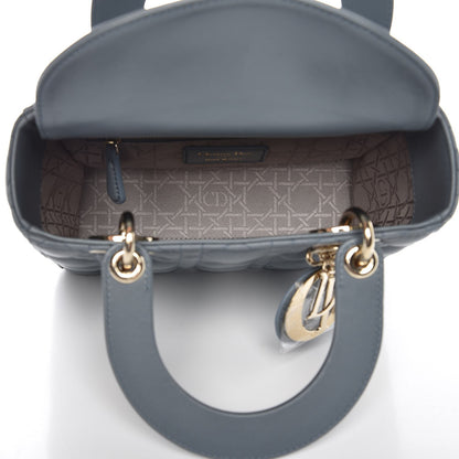 Christian Dior Lambskin Cannage Small My Lady Dior Blue Grey 6 of 10