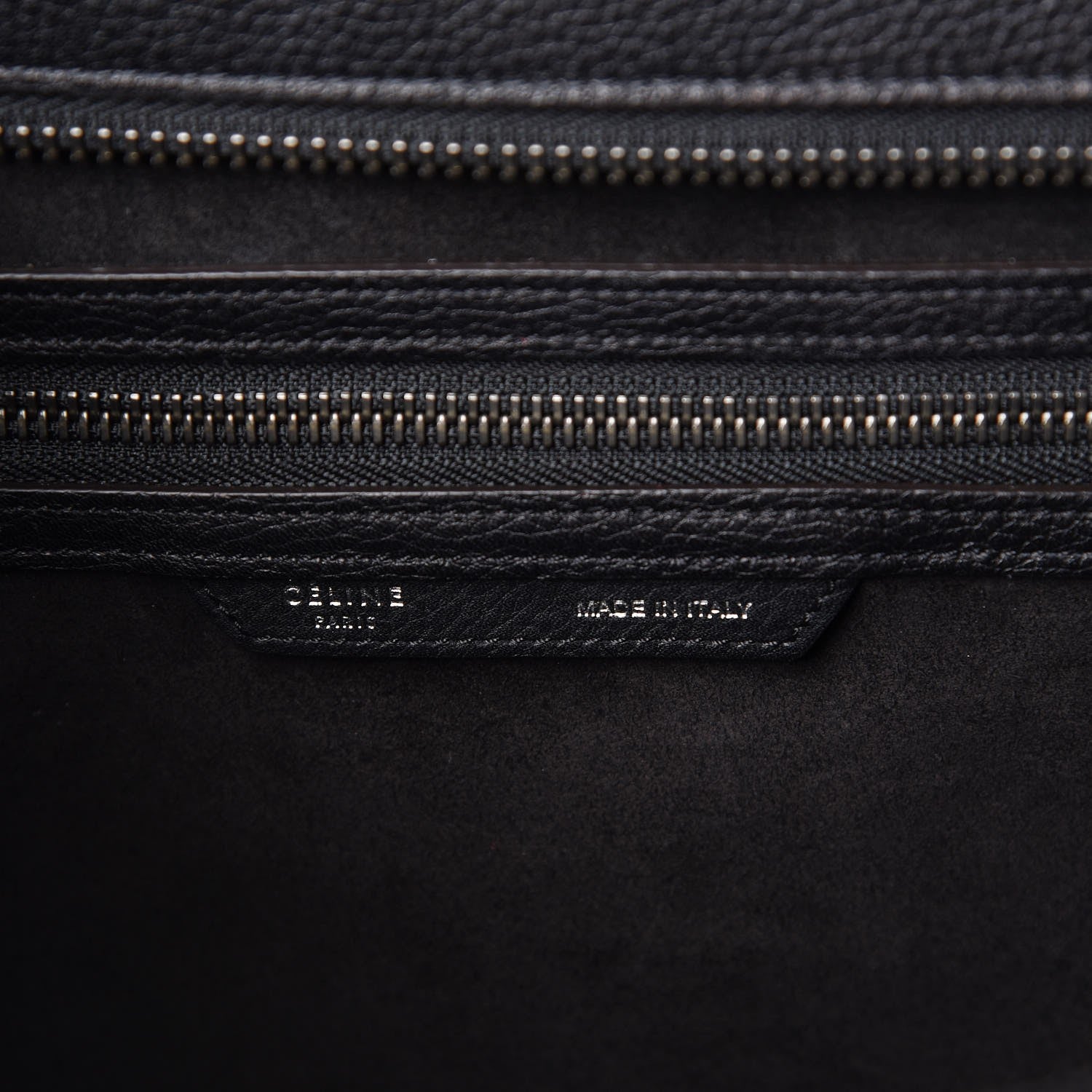 Celine Drummed Calfskin Mini Luggage Black 6 of 7