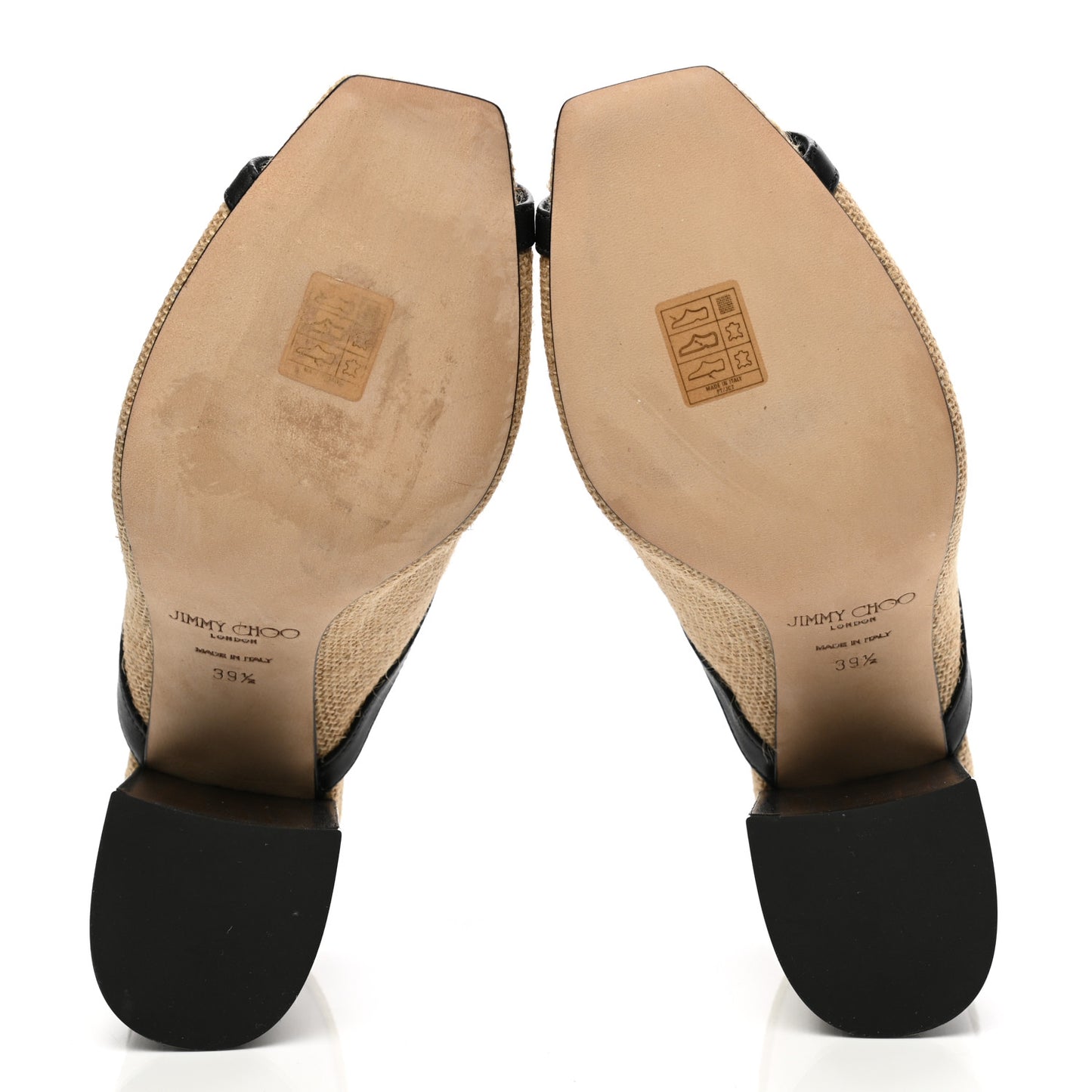 Woven Jute Joud 85 Mule Sandals 39.5 Natural Black