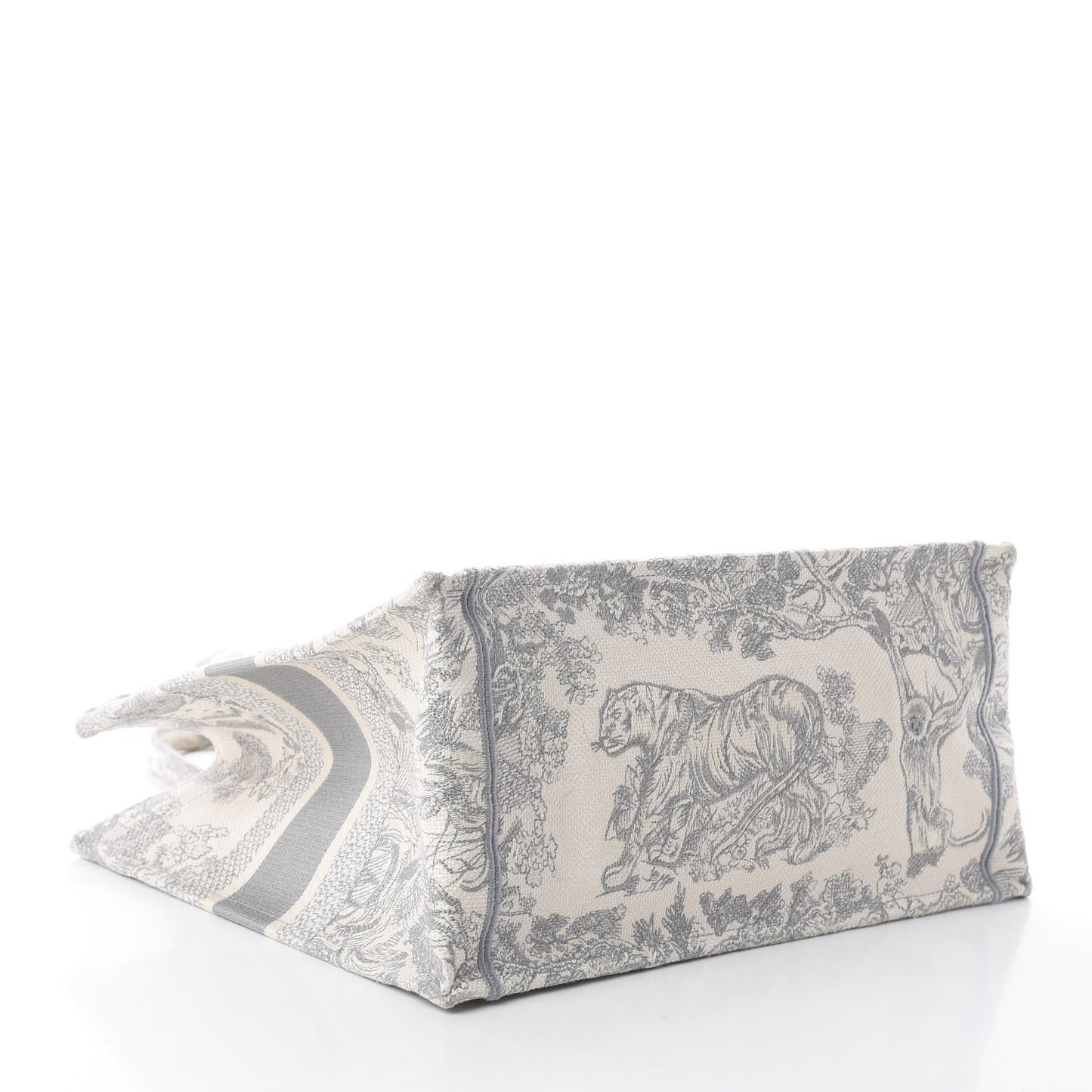 Canvas Embroidered Medium Dioriviera Toile De Jouy Book Tote Gray