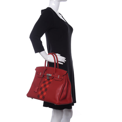 Hermes Swift Epsom Tressage Birkin 35 Rouge Piment Rouge De Coeur Rouge H 2 of 11