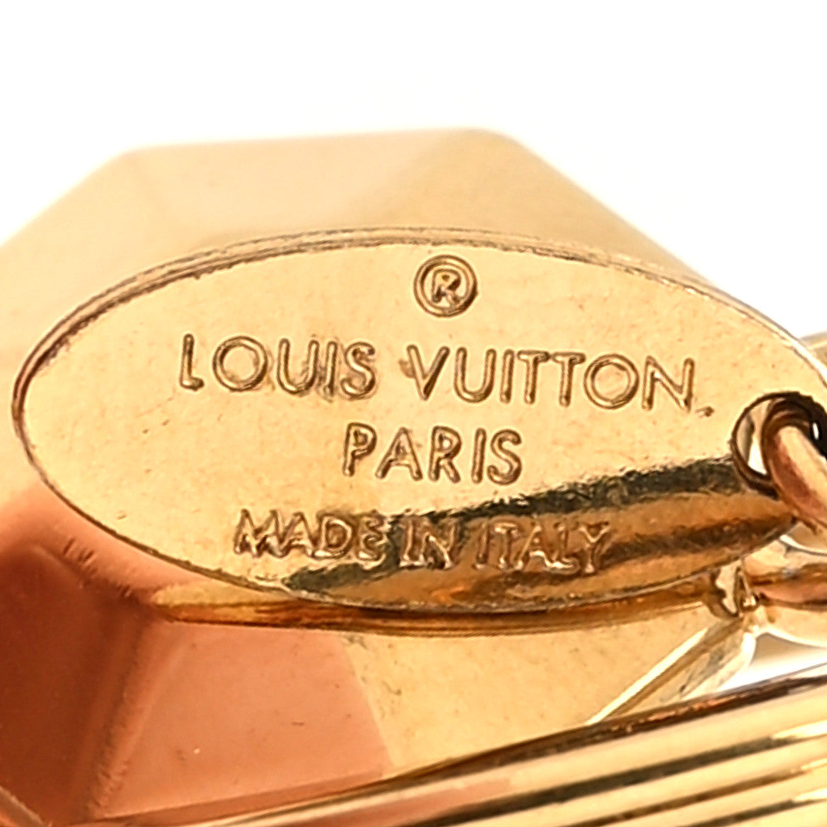 Louis Vuitton Metal LV Facettes Bag Charm Key Holder Gold 3 of 4