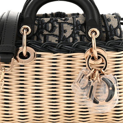 Christian Dior Wicker Oblique Micro Lady D-Joy Bag Natural Black 8 of 10