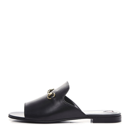 Gucci Malaga Kid Horsebit Slide Sandals 39 Black 1 of 11