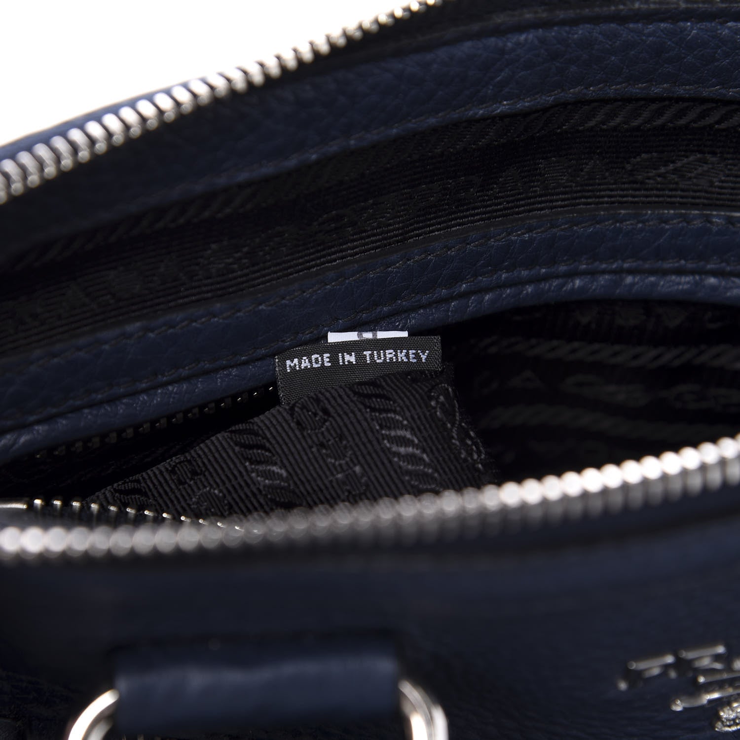 Prada Vitello Daino Shopping Satchel Baltico 8 of 10