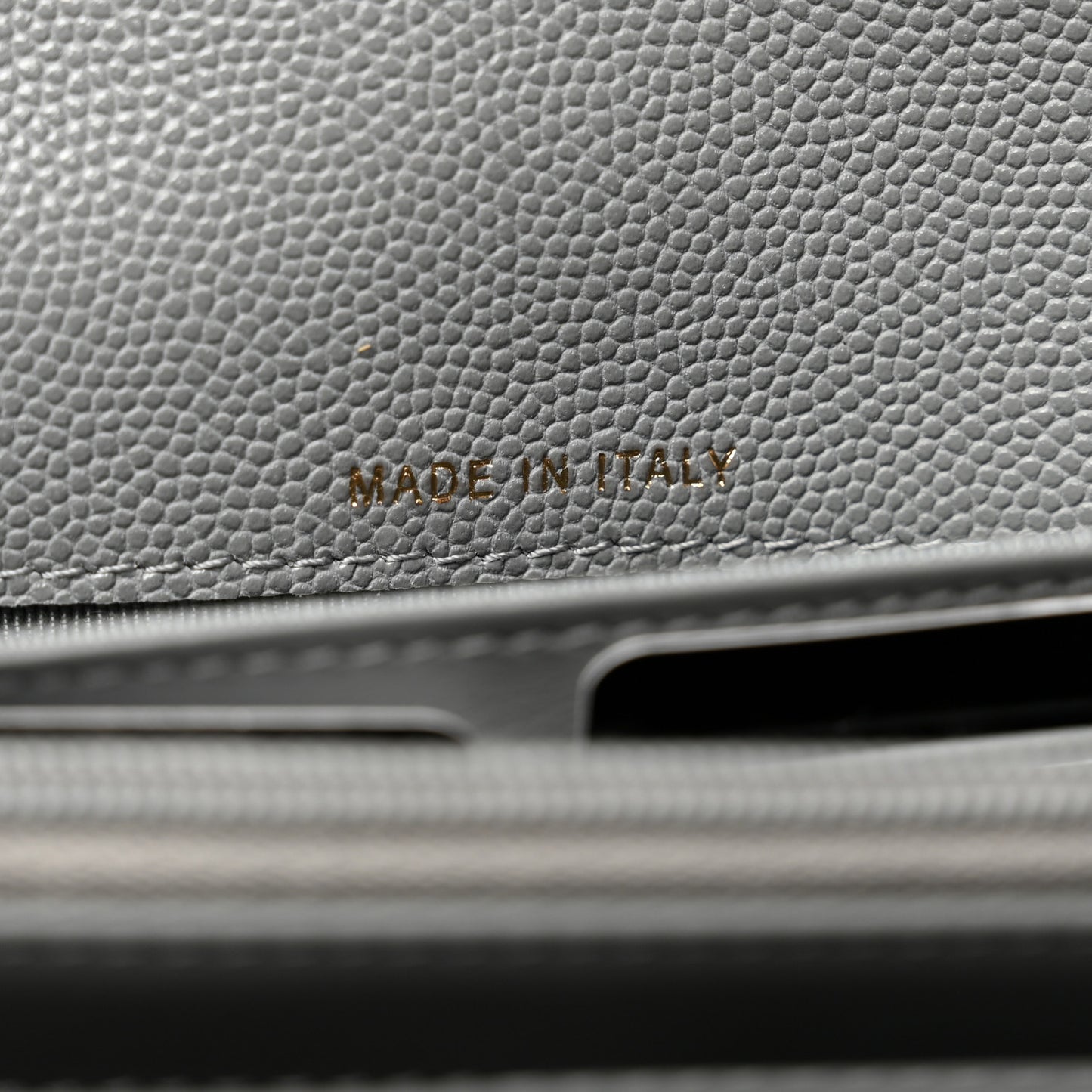 Caviar Quilted Large Gusset Flap Wallet Grey