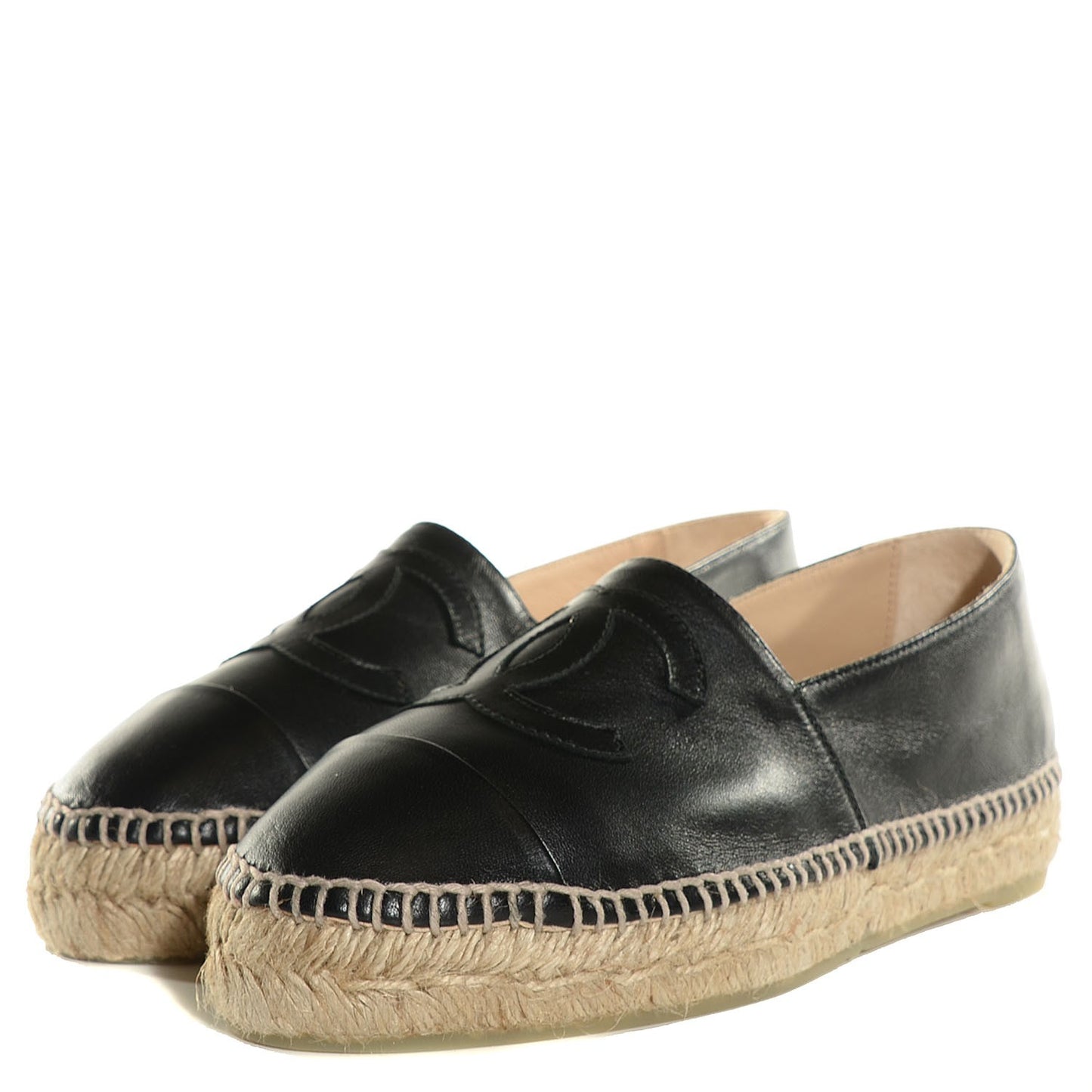 Lambskin CC Espadrilles 37 Black