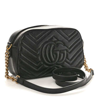 Gucci Calfskin Matelasse Animal Studs Small GG Marmont Chain Shoulder Bag Black 2 of 8