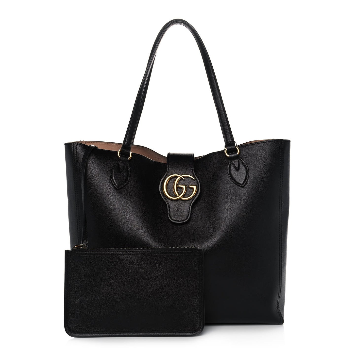 New Sakai Calfskin Lux Medium Dahlia Tote Black