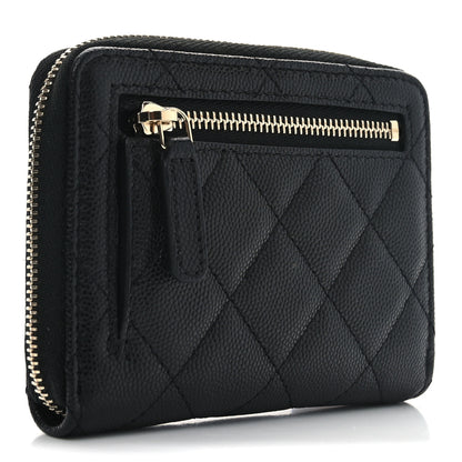 Chanel Caviar Quilted Small Zip Around Wallet Black 3 of 9