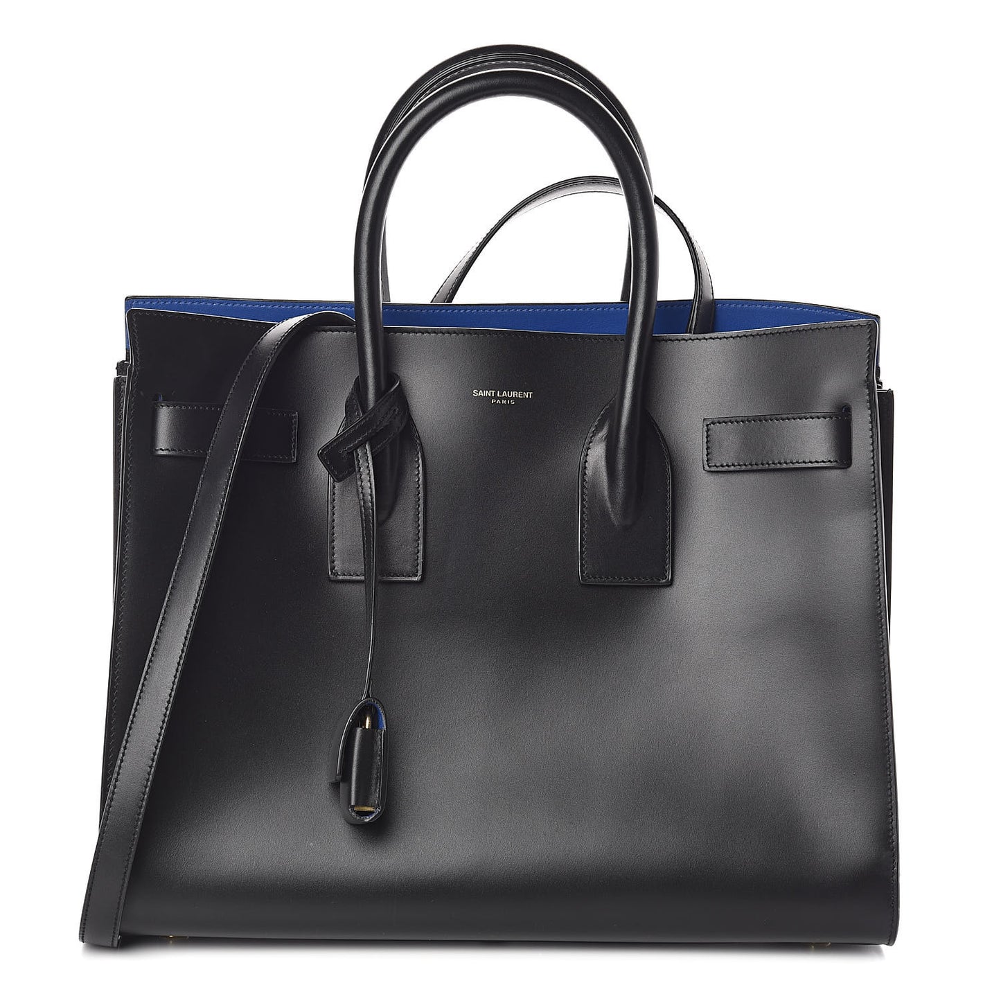 Calfskin Small Sac De Jour Black Royal Blue