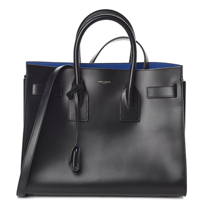 Saint Laurent Calfskin Small Sac De Jour Black Royal Blue 1 of 9