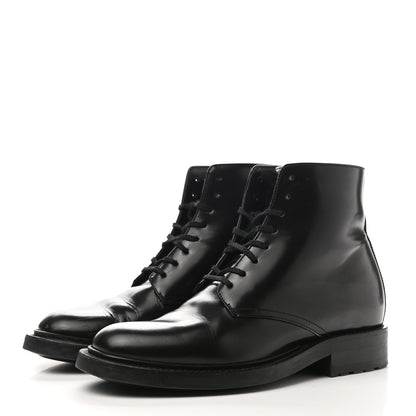 Saint Laurent Calfskin Womens Army Combat Boots 37 Black 3 of 9