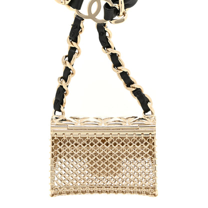Chanel Lambskin Chain CC Flap Bag Belt 90 Black Gold 4 of 5