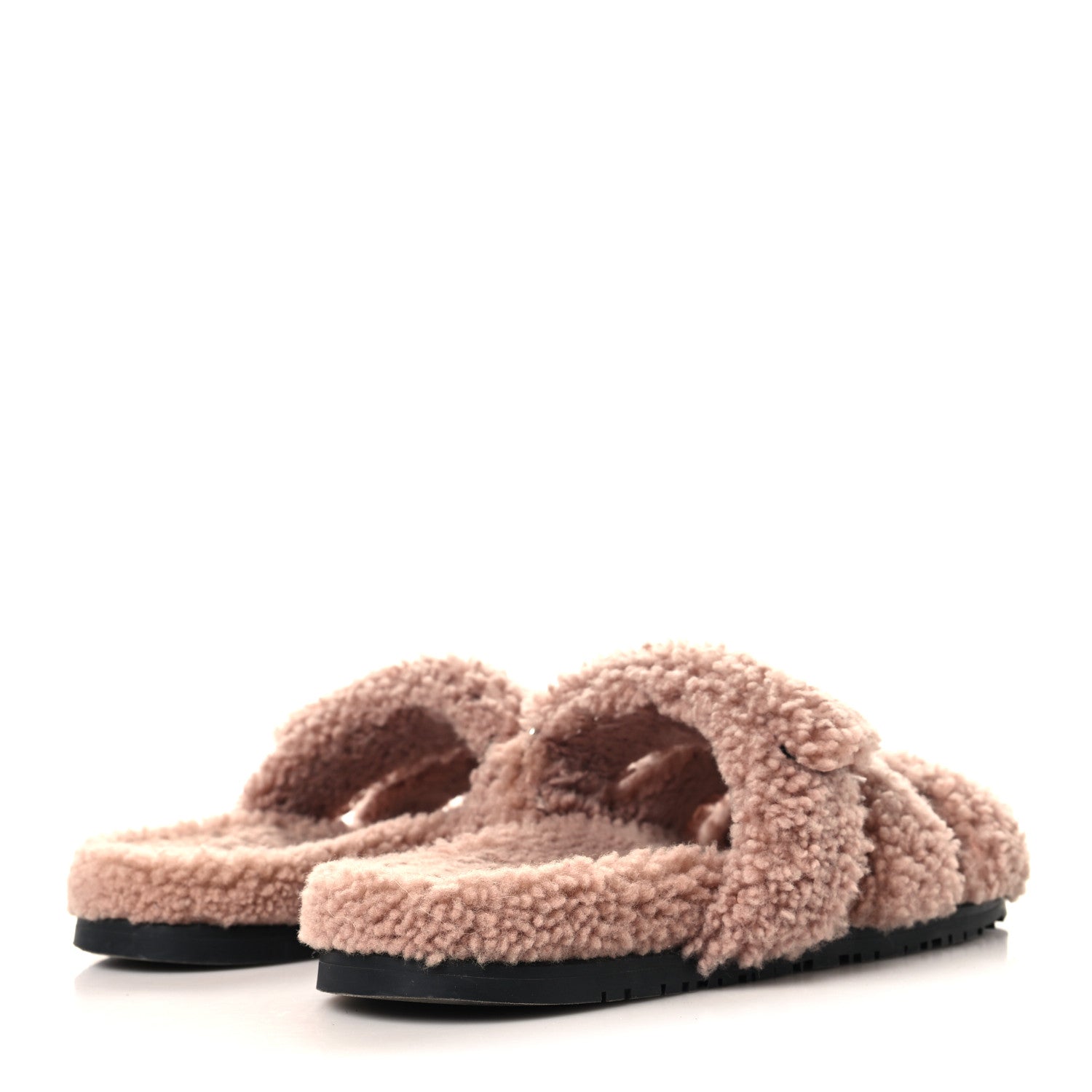 Hermes Woolskin Womens Chypre Sandals 40 Bois De Santal 5 of 9