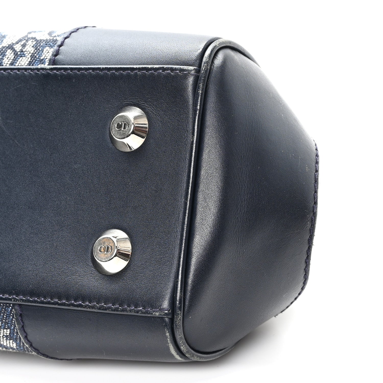 Christian Dior Monogram Frame Satchel Blue 10 of 11