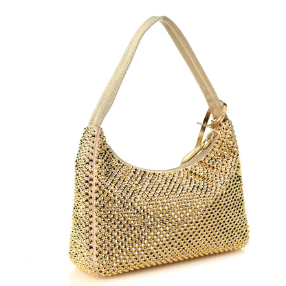 Prada Satin Crystal Mini Re-Edition 2000 Bag Platino 3 of 9