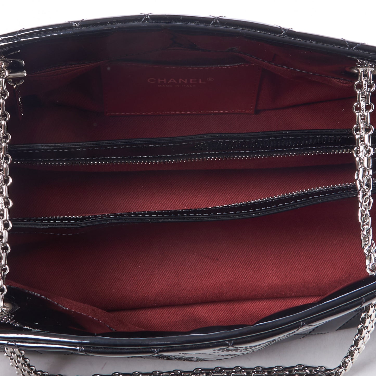Patent Quilted Medium Just Mademoiselle Bowling Bag Black