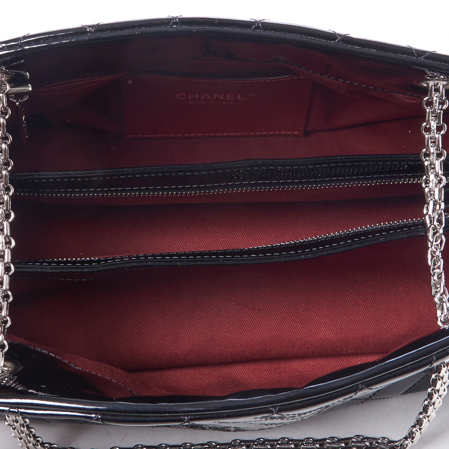 Chanel Patent Quilted Medium Just Mademoiselle Bowling Bag Black 8 of 9
