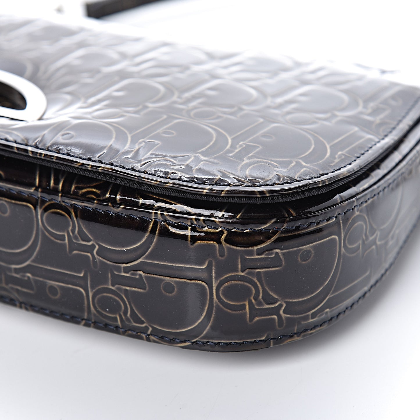Patent Monogram Trotter Maris Pearl Shoulder Bag Brown