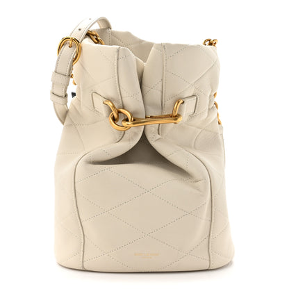 Saint Laurent Lambskin Quilted Le Maillon Bucket Bag Crema Soft 1 of 17