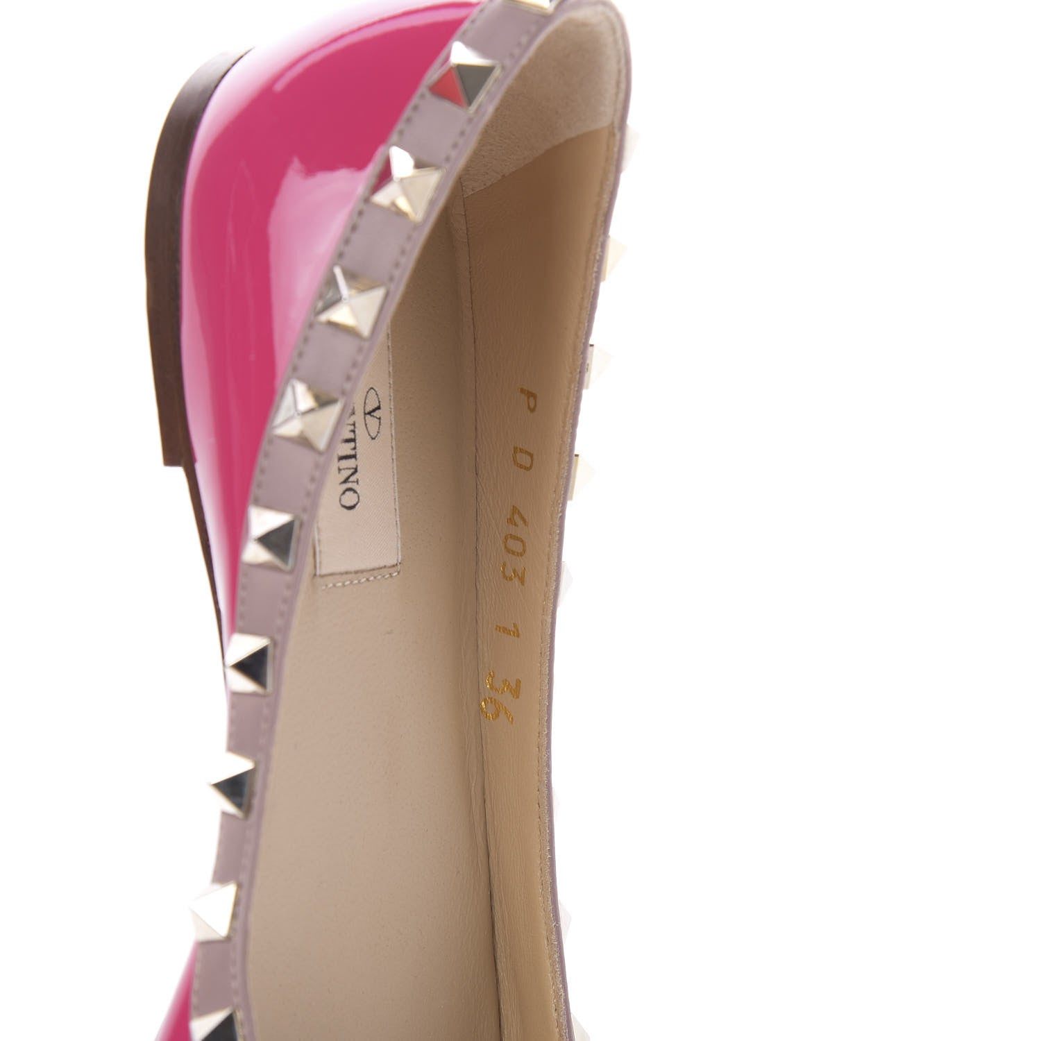 Valentino Garavani Patent Rockstud Ballerina Flats 36 Cyclamin Poudre 8 of 9