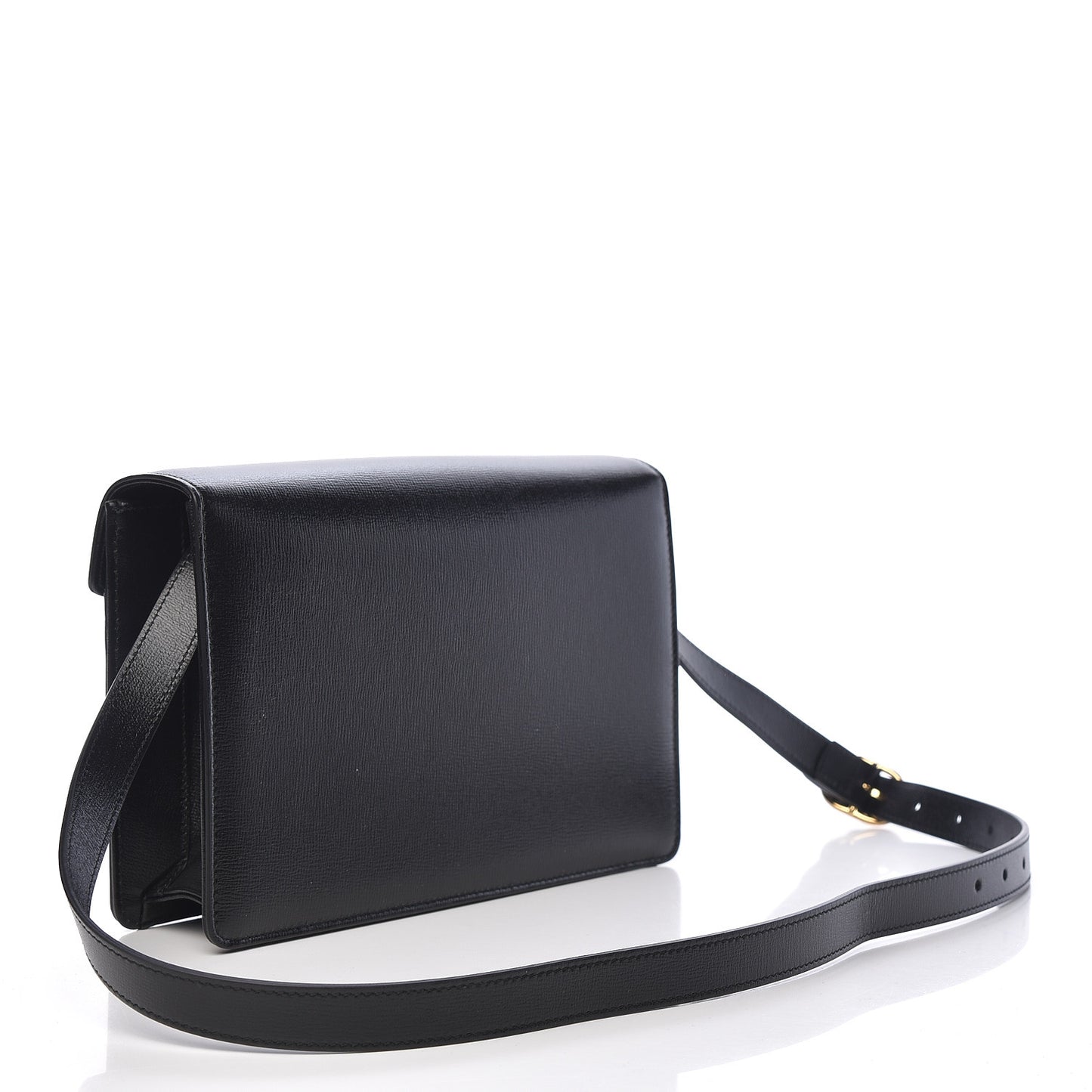 Textured Calfskin Small Torchon GG Ring Shoulder Bag Black