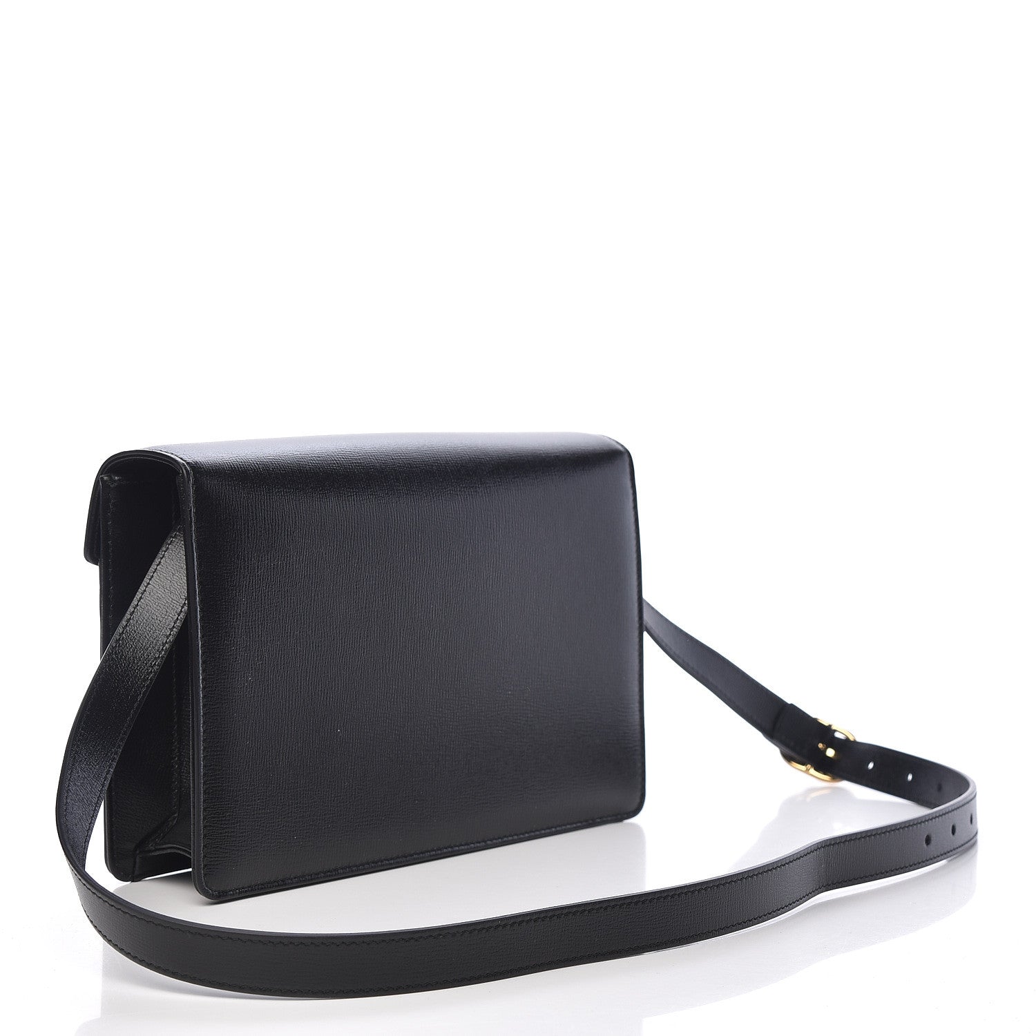 Gucci Textured Calfskin Small Torchon GG Ring Shoulder Bag Black 3 of 11