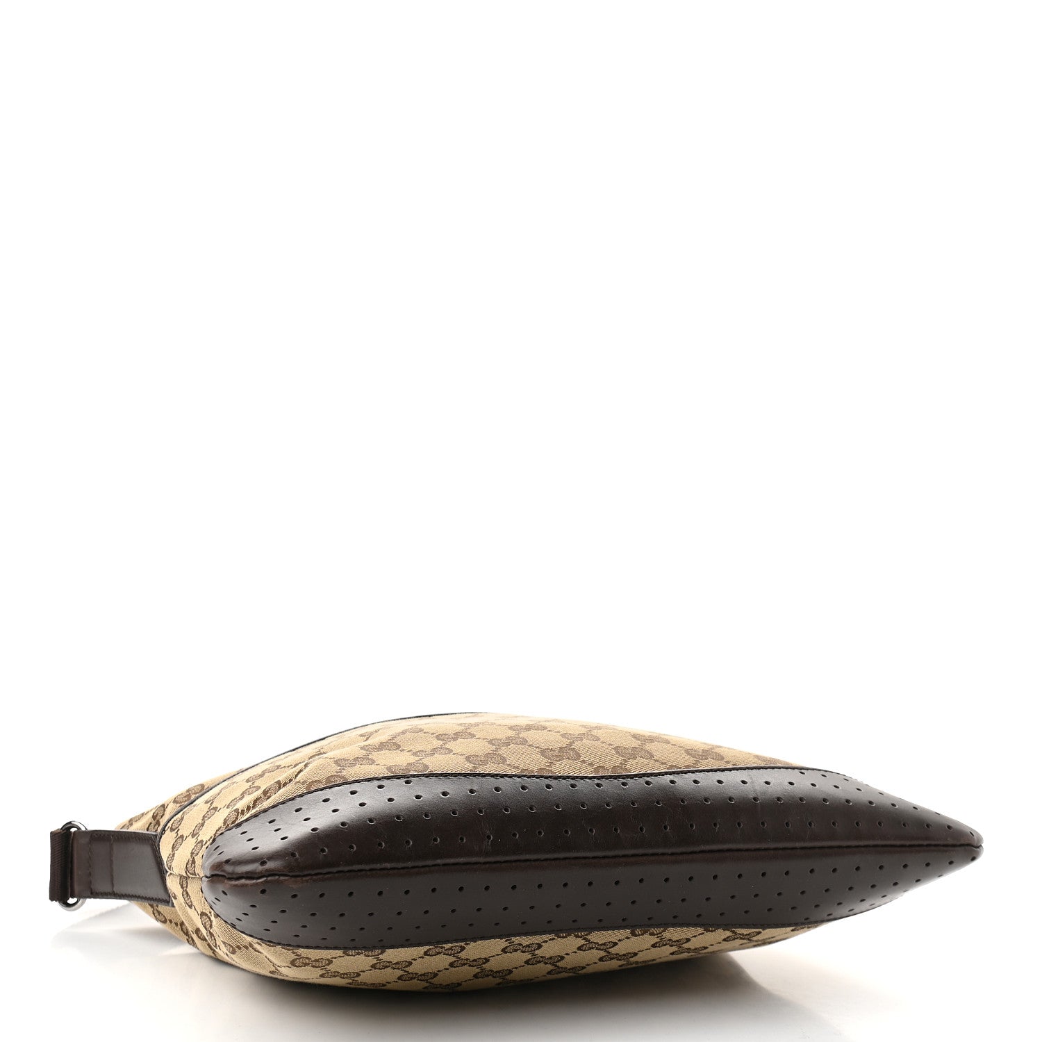 Gucci Monogram Calfskin Perforated Medium Flat Messenger Bag Dark Brown 4 of 10