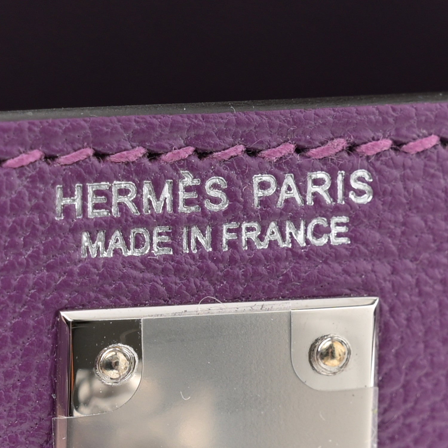Hermes Chevre Mysore Verso Mini Kelly Sellier 20 Violet Raisin 6 of 11