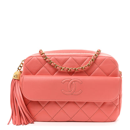 Chanel Lambskin Quilted Chain & Tassel Small Camera Case Pink 1 of 10