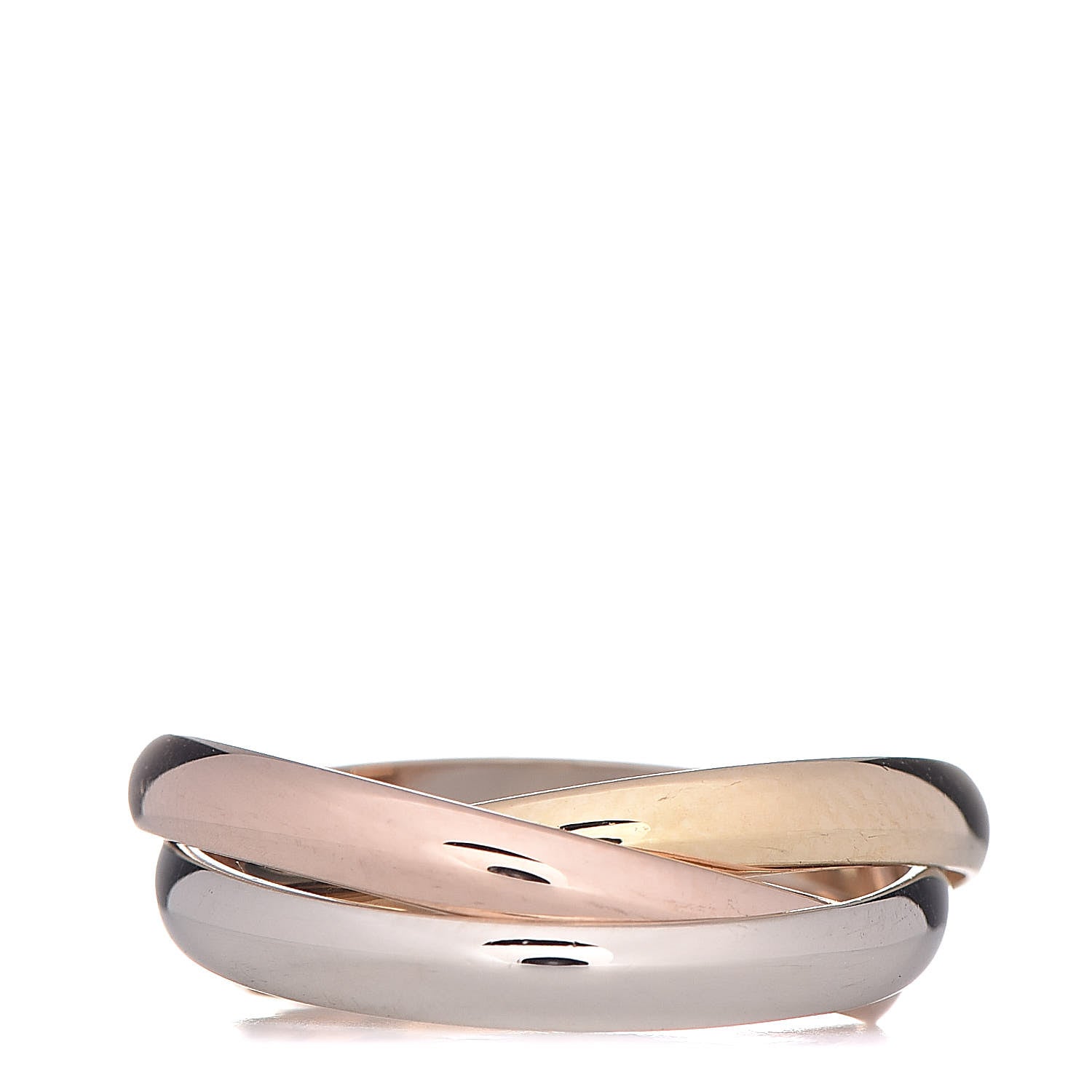 Cartier 18K Pink Yellow White Gold Small Trinity Ring 51 5.75 3 of 5
