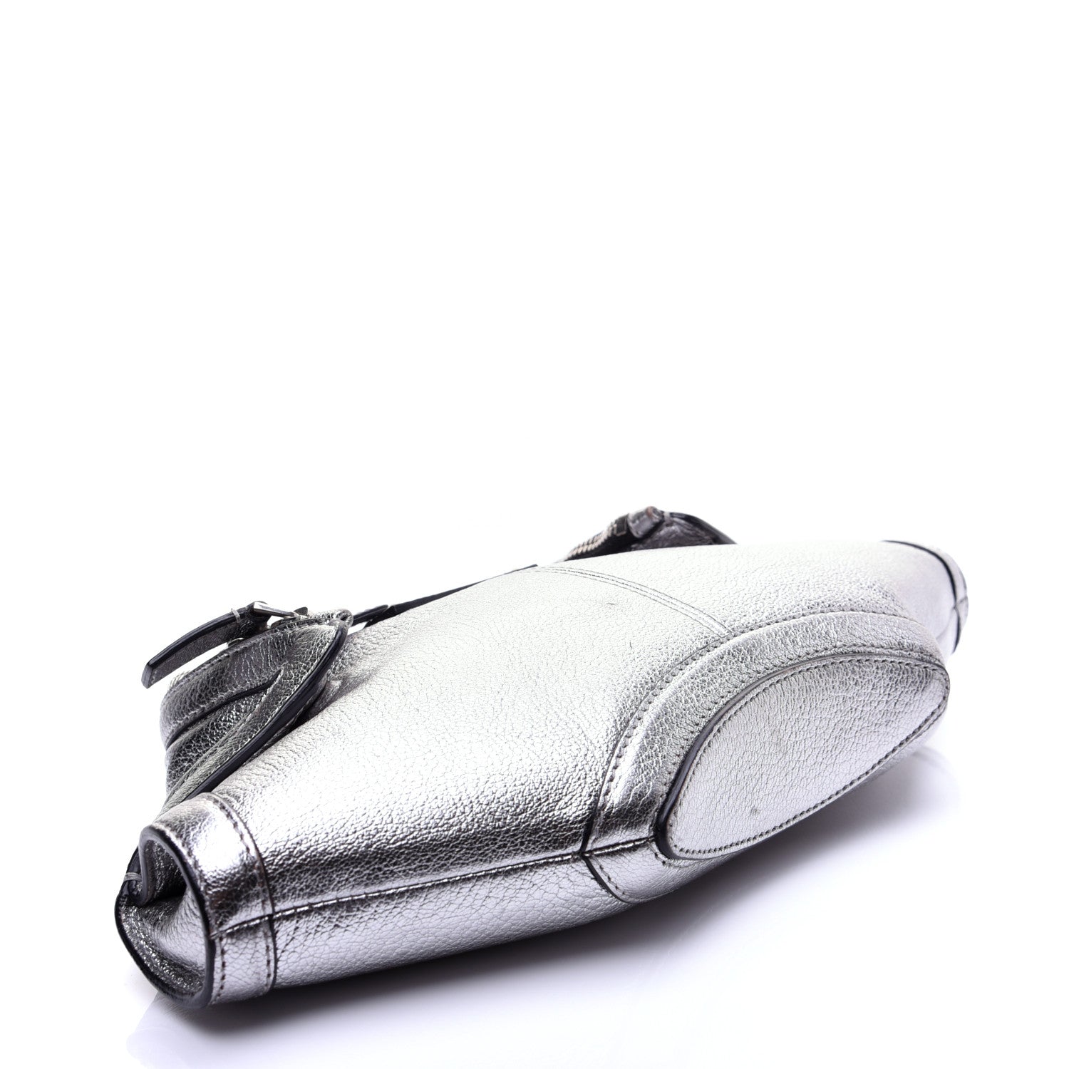 Alexander McQueen Metallic Lambskin De Manta Clutch Gun 4 of 11