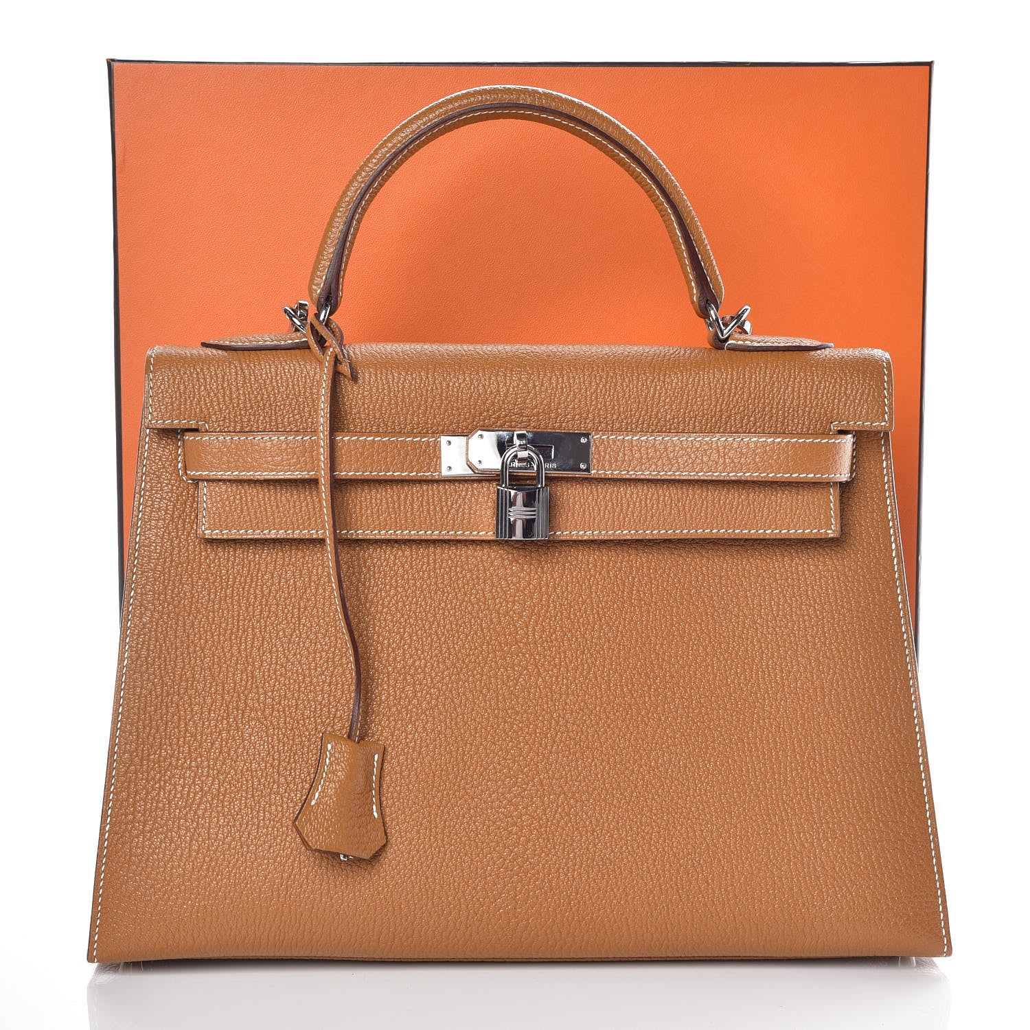 Hermes Chevre De Coromandel Kelly Sellier 32 Gold 38 of 38
