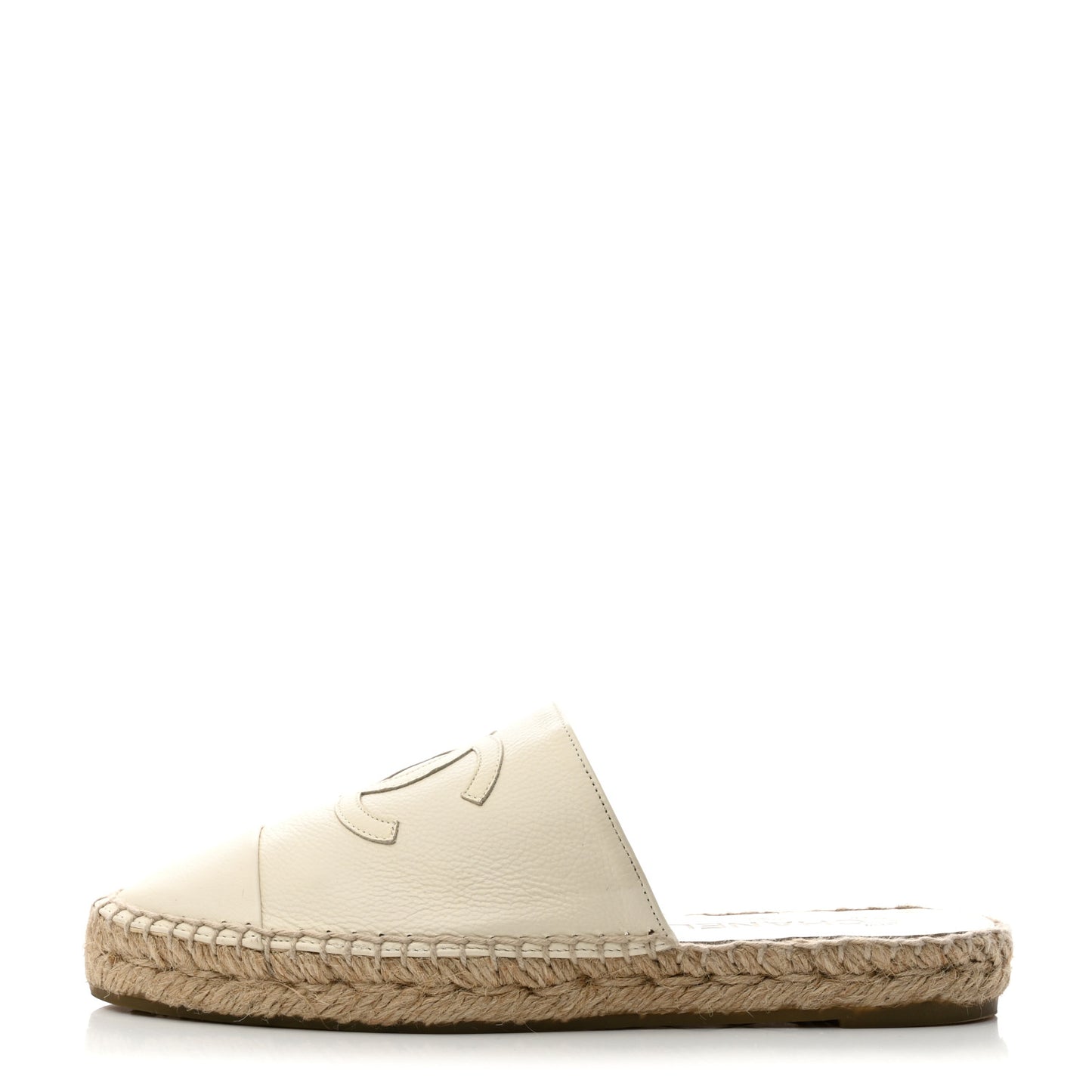Calfskin CC Espadrille Mules 38 White