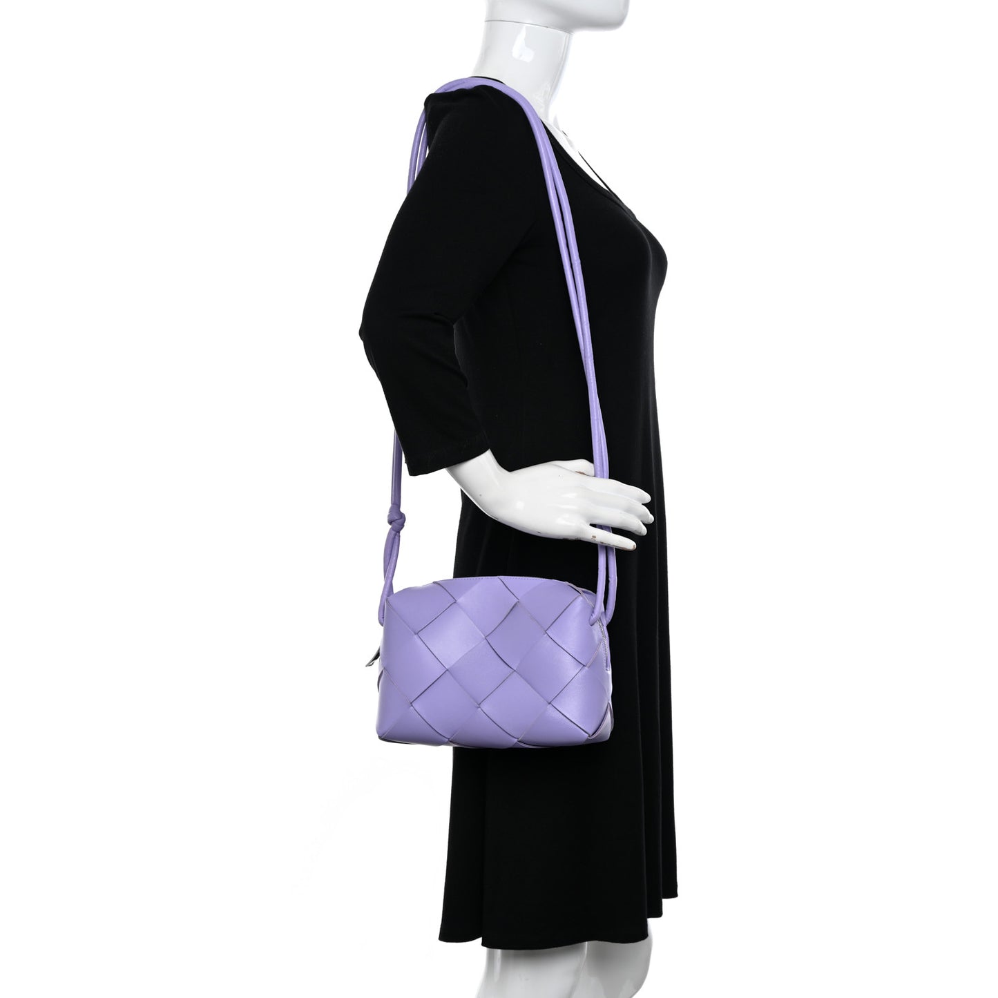Lambskin Maxi Intrecciato Small Cassette Camera Bag Wisteria