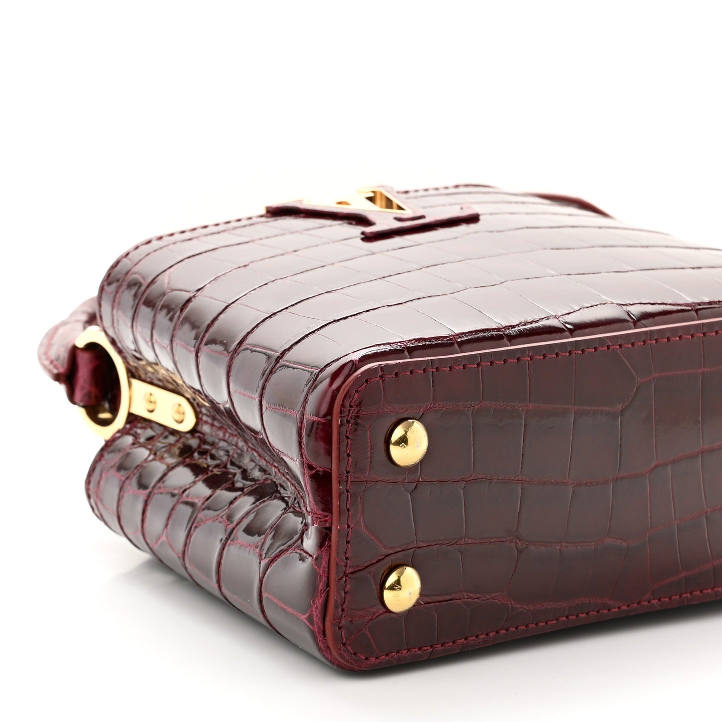 Crocodile Mini Capucines Bordeaux