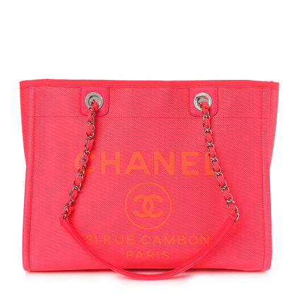 Chanel Mixed Fibers Small Deauville Tote Pink Orange 1 of 9