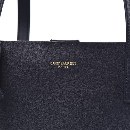 Saint Laurent Calfskin Large Shopping Tote Deep Marine 9 of 9