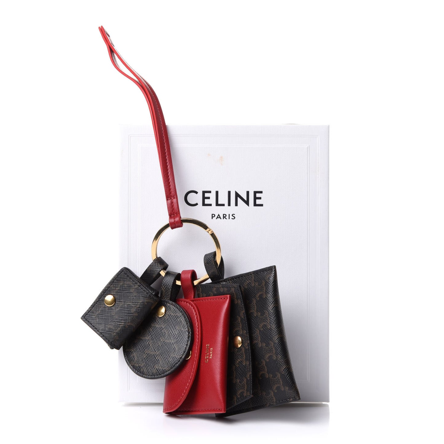 Triomphe Lambskin Multi Key Ring Coin Card Case
