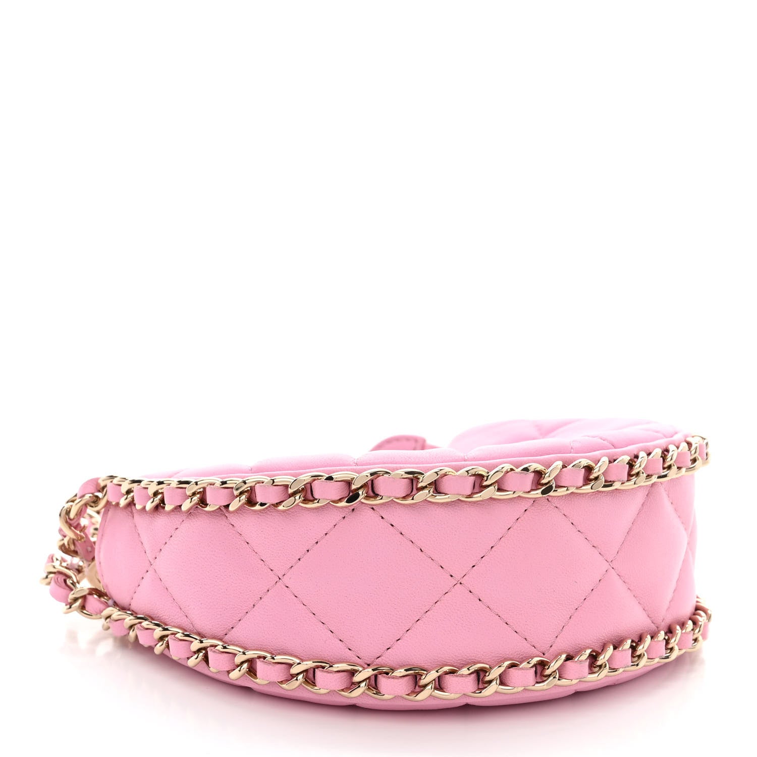 Chanel Lambskin Quilted Mini Chain Around Hobo Pink 4 of 11