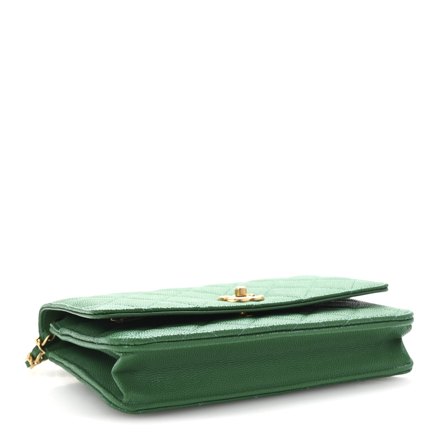 Caviar Quilted Coco Stamps Wallet On Chain WOC Green
