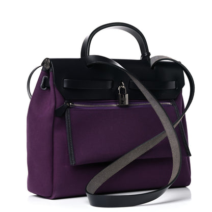 Hermes Military Toile Vache Hunter Herbag Zip PM 31 Cassis Bleu Indigo 4 of 22