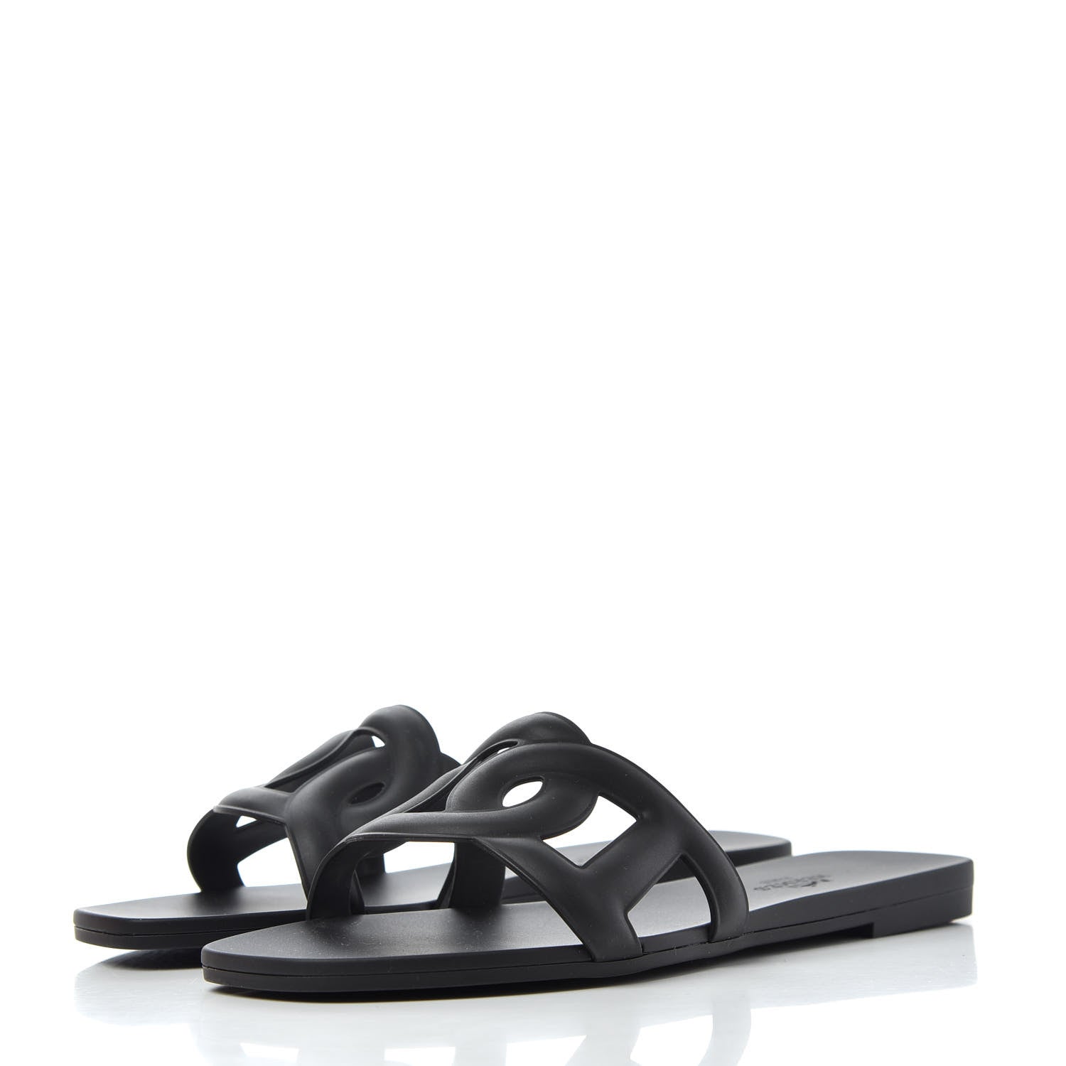 Hermes Rubber Aloha Sandals 35 Black 3 of 11