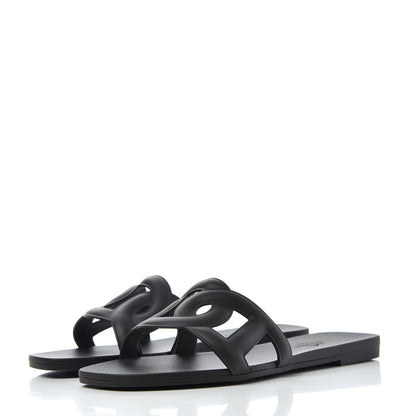Hermes Rubber Aloha Sandals 35 Black 3 of 11