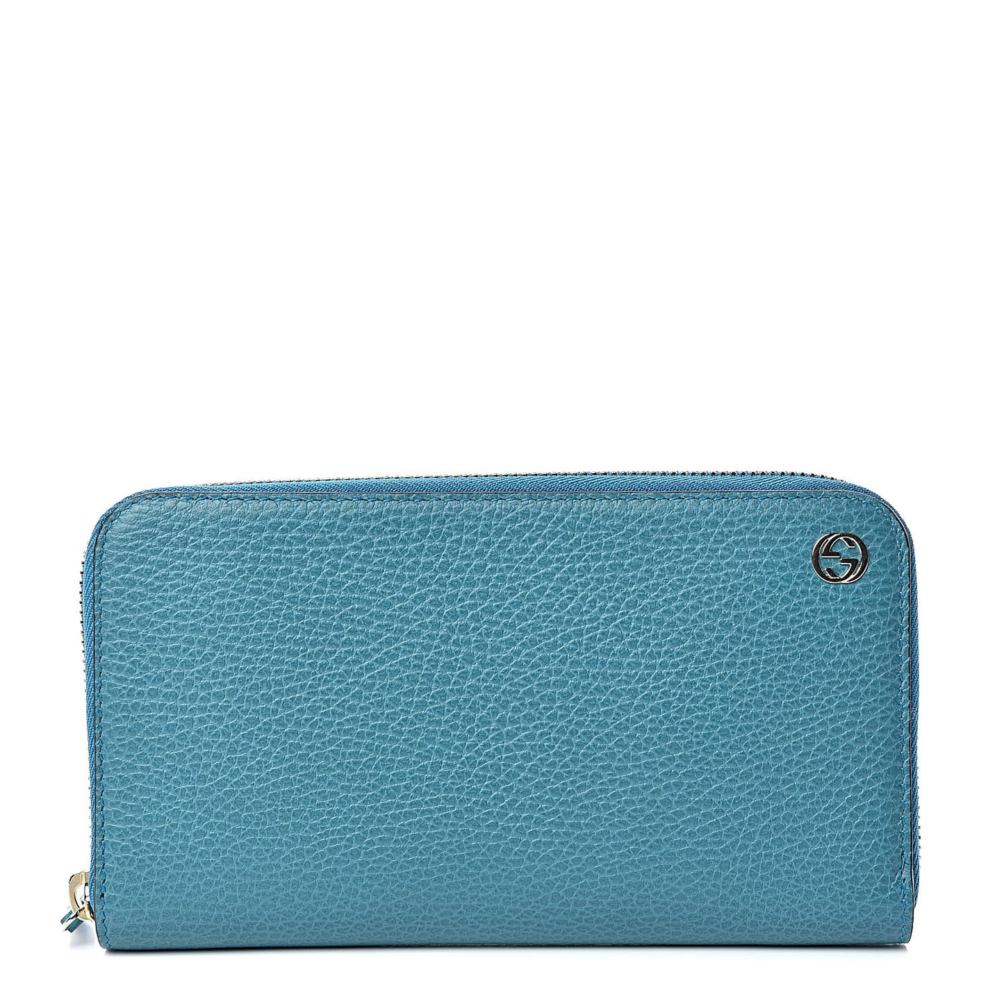Dollar Calfskin GG Zip Around Wallet Deep Cobalt