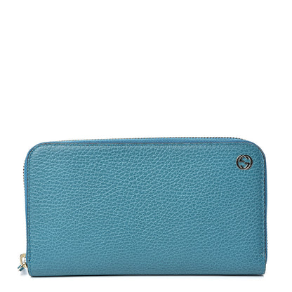 Gucci Dollar Calfskin GG Zip Around Wallet Deep Cobalt 1 of 9