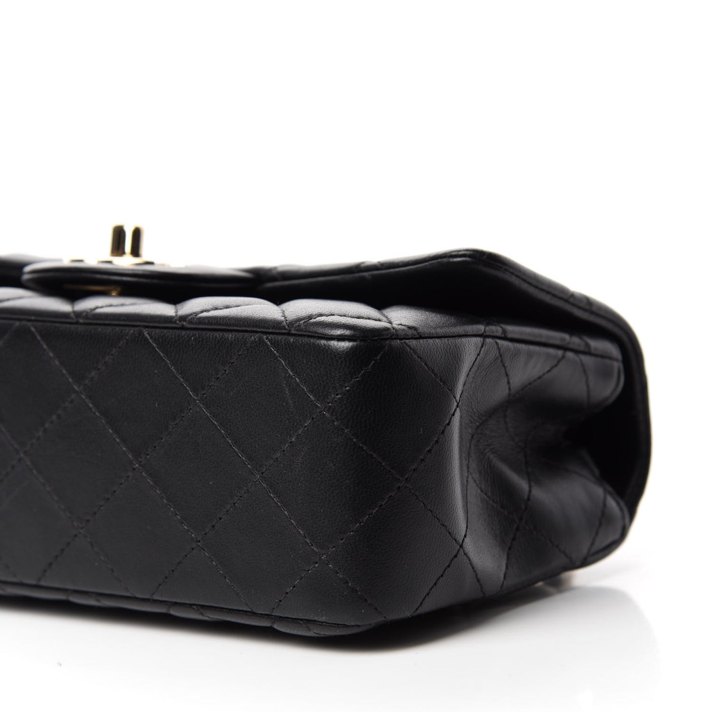 Lambskin Quilted Mini Rectangular Flap Black